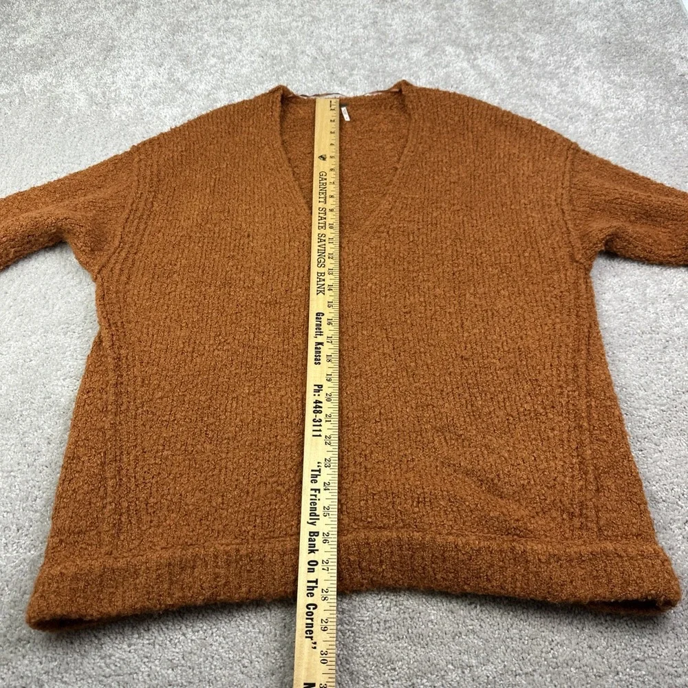 Free People Lofty‎ V-Neck Sweater Women's Size S Alpaca Blend Chenille Oversized